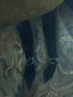 Tableau ancien portrait Art Nouveau jeune femme robe J.P Carré Bordeaux HST 1900 - Miniature 9