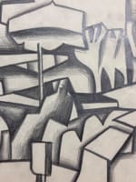 Très beau dessin cubiste portrait couple terrasse de café bord de mer. Woulfart - Miniature 4