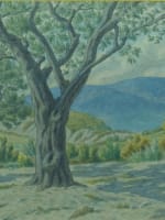 Ancien dessin Henri Rivière paysage La Drôme Buis-les-Baronnies Genêts Oliviers - Miniature 4