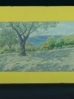 Ancien dessin Henri Rivière paysage La Drôme Buis-les-Baronnies Genêts Oliviers - Miniature 10