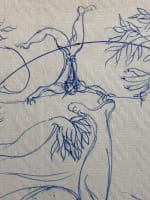 Ancien dessin Meyer Lazar, 1977, Adam et Eve Cantique école de Paris moderne - Miniature 3