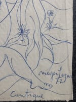 Ancien dessin Meyer Lazar, 1977, Adam et Eve Cantique école de Paris moderne - Miniature 6