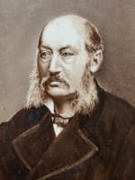 Ancien portrait d'homme plaque de porcelaine Juliette Wytsman XIXe Bruxelles - Miniature 4