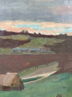 Tableau ancien paysage animé Bretagne Normandie paysans Pierre-eugène Clairin. - Miniature 6