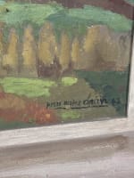 Tableau ancien paysage animé Bretagne Normandie paysans Pierre-eugène Clairin. - Miniature 10