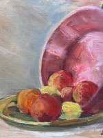 Ancien tableau orientaliste nature morte aux fruits pêches citrons Emile Bou - Miniature 1