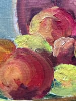 Ancien tableau orientaliste nature morte aux fruits pêches citrons Emile Bou - Miniature 2