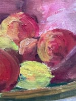 Ancien tableau orientaliste nature morte aux fruits pêches citrons Emile Bou - Miniature 3