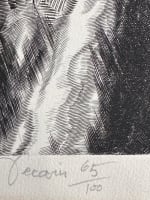 Grande gravure moderne Albert Decaris Ange rayonnant protégeant la cité - Miniature 6