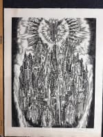 Grande gravure moderne Albert Decaris Ange rayonnant protégeant la cité - Miniature 7