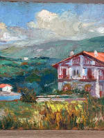 Beau tableau, ancien ferme au Pays basque, signé Martin impressionniste - Miniature 5