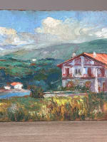 Beau tableau, ancien ferme au Pays basque, signé Martin impressionniste - Miniature 6