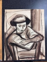 Ancien dessin George Csató portrait jeune femme asiatique Viêt Nam 1950 signé - Miniature 7