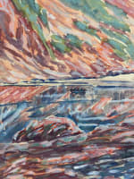 Ancienne aquarelle école pyrénéenne vue du lac de Gaube Cauterets 1920 montagne - Miniature 3