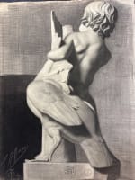 Ancien dessin académie Grèce antique portrait enfant à l'oie dos nu Louvres - Miniature 3