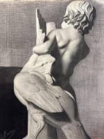 Ancien dessin académie Grèce antique portrait enfant à l'oie dos nu Louvres - Miniature 5