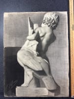 Ancien dessin académie Grèce antique portrait enfant à l'oie dos nu Louvres - Miniature 6