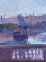 Tableau ancien la Seine à Paris Javel Meudon impressionniste Ed. Sigrist 1900 - Miniature 3