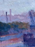 Tableau ancien la Seine à Paris Javel Meudon impressionniste Ed. Sigrist 1900 - Miniature 4