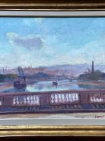 Tableau ancien la Seine à Paris Javel Meudon impressionniste Ed. Sigrist 1900 - Miniature 14