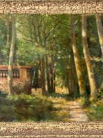 Tableau ancien impressionniste Félix Borrel Toulouse vue de parc château été - Miniature 9