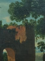 Tableau ancien paysage italien ruine romaine antique animé sv Jan Asselijn XVIIIe - Miniature 6