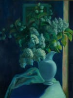 Ancien tableau Suzanne Ballivet nature morte Lilas vase bouquet de fleurs Dubout - Miniature 1