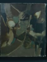 Ancien tableau paysage abstrait abstraction école française Claude Aliotti 1960 - Miniature 3