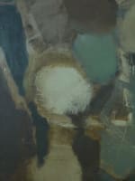 Ancien tableau paysage abstrait abstraction école française Claude Aliotti 1960 - Miniature 6