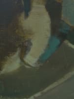 Ancien tableau paysage abstrait abstraction école française Claude Aliotti 1960 - Miniature 7