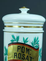 Ancienne paire de pots à pharmacie XIXe porcelaine porcelaine de Paris Lefebure - Miniature 4