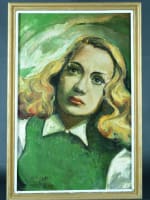Tableau moderne portrait jeune femme blonde 1950 Pin Up Cinema Schmidt Harcourt - Miniature 3