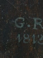 Tableau ancien portrait empire 1813 monogramme G.R homme redingote atl David - Miniature 6