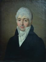 Tableau ancien portrait empire 1813 monogramme G.R homme redingote atl David - Miniature 9