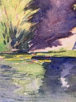 Ancien dessin paysage bord de rivière la Marne à Chelles Mattéo Brondy - Miniature 1