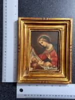 Ancien tableau religieux florentin icône Madone à l'enfant / Dolci cadre doré - Miniature 2