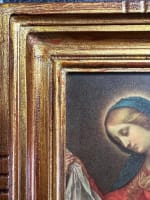 Ancien tableau religieux florentin icône Madone à l'enfant / Dolci cadre doré - Miniature 5