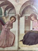 Ancien tableau religieux florentin icône L'Annonciation / Fran Angelico 1950 - Miniature 2