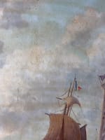 Tableau ancien Pol Noël marine bateau à vapeur voilier phare Royan XIXe port - Miniature 6