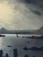 Beau dessin ancien Istanbul mosquée Bosphore la nuit Onnik der Azarian arménien - Miniature 6