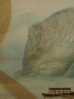 Tableau ancien aquarelle Ciceri paysage Pyrénées animé aquarelle 1830 Isabey - Miniature 6
