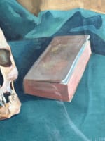 Tableau ancien mémento Mori nature morte crâne vanité portrait Linard Lorrain - Miniature 4