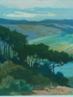 Tableau ancien paysage panoramique pins parasol Landes rivière Pierre Roblin - Miniature 9