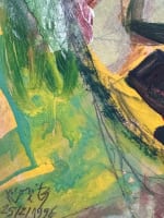 Rare et très belle gouache collage portrait 1996 Moritz Ney Luxembourg visage - Miniature 5