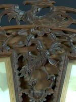 Grand cadre en bois sculpté Dragon oiseaux Indochine feuillage photos XIXe - Miniature 5