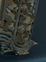 Grand cadre en bois sculpté Dragon oiseaux Indochine feuillage photos XIXe - Miniature 6