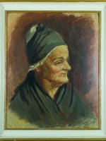 Tableau ancien portrait de femme normande Villers-sur-Mer signé Lucien Jonas - Miniature 2