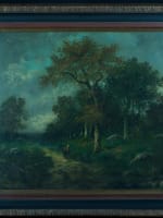 Ancien tableau école de Barbizon animé forêt signé Narcisse Diaz XIXe toile cadre - Miniature 3
