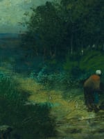 Ancien tableau école de Barbizon animé forêt signé Narcisse Diaz XIXe toile cadre - Miniature 8