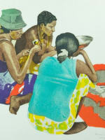 Estampe moderne paysage Martinique portrait de femme François Malbreil Voyage - Miniature 1